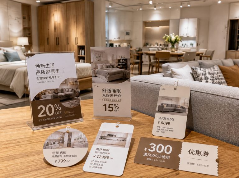 永泰县家具门店单页海报与吊牌